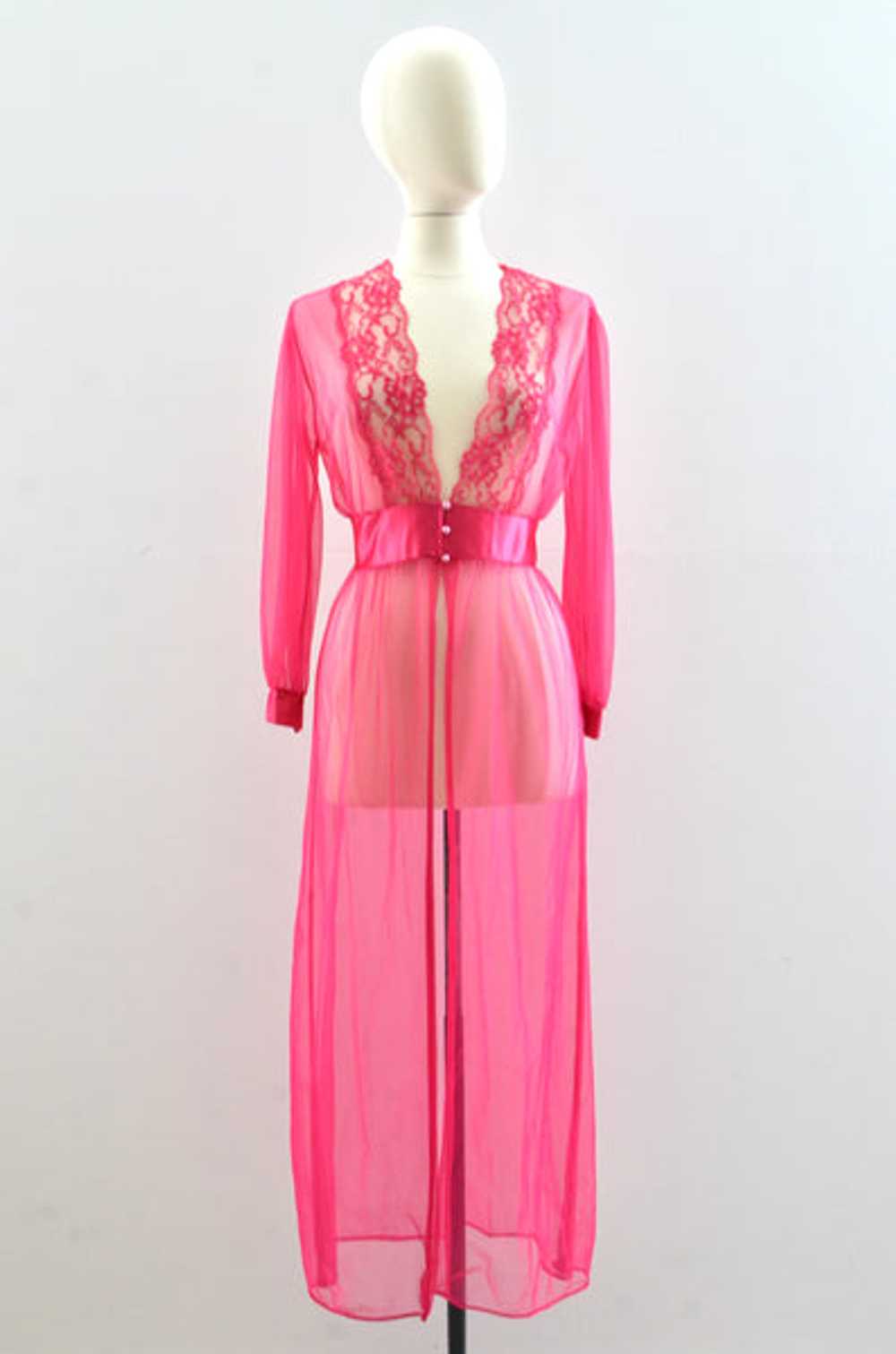 70's Pink Peignoir - image 1