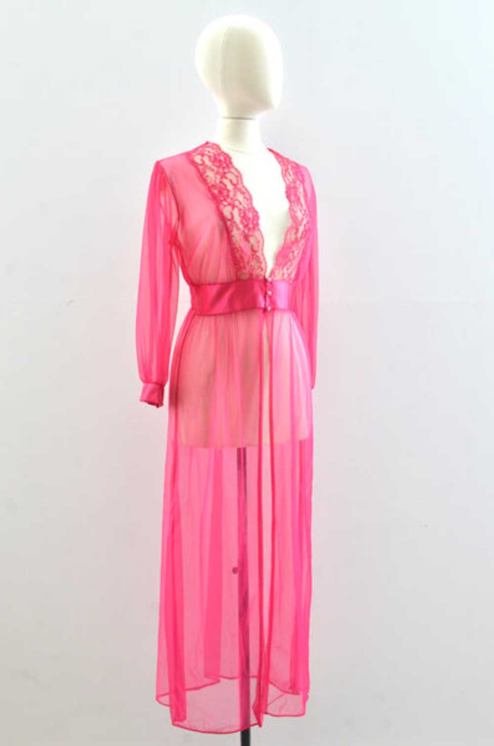 70's Pink Peignoir - image 4