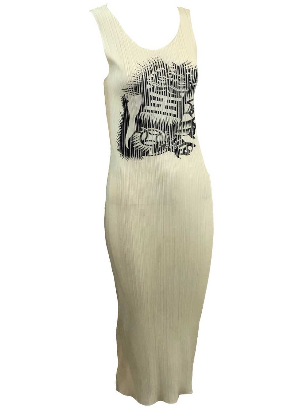 Issey Miyake Pleats Please White Tank Dress with … - image 1