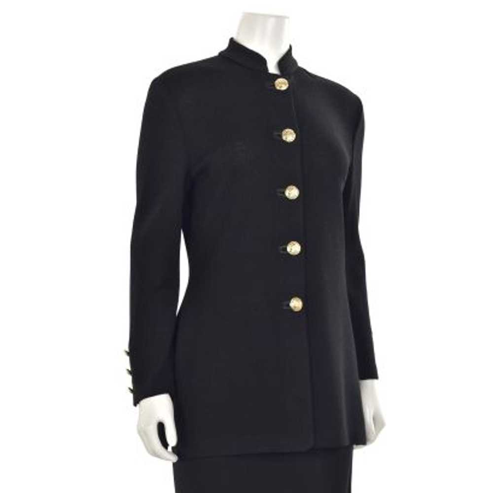 St. John Basics Long Black Jacket w/ Nehru Collar - image 4