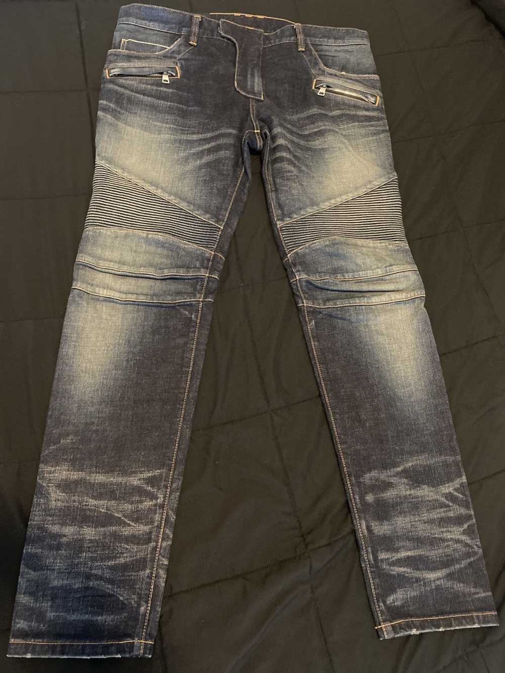 Dark blue balmain on sale jeans