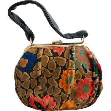 Vintage Chenille Tapestry Purse in Fall Colors - image 1