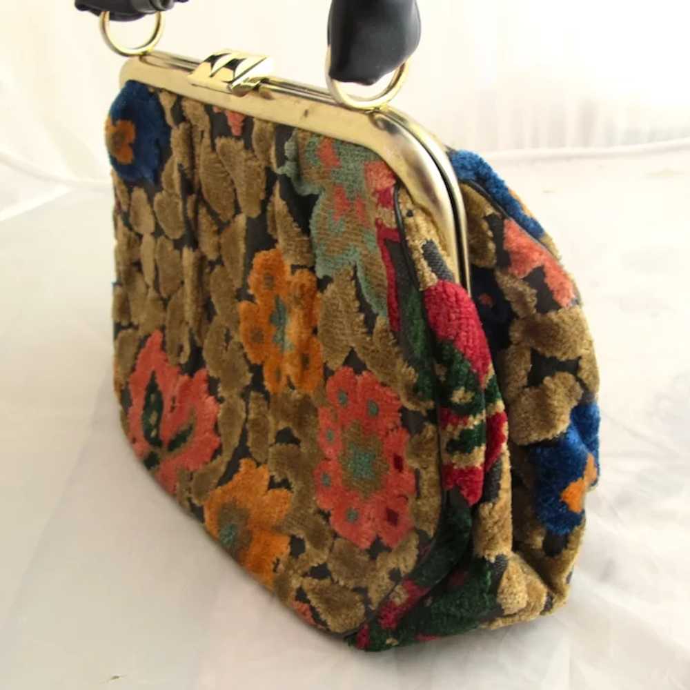 Vintage Chenille Tapestry Purse in Fall Colors - image 2