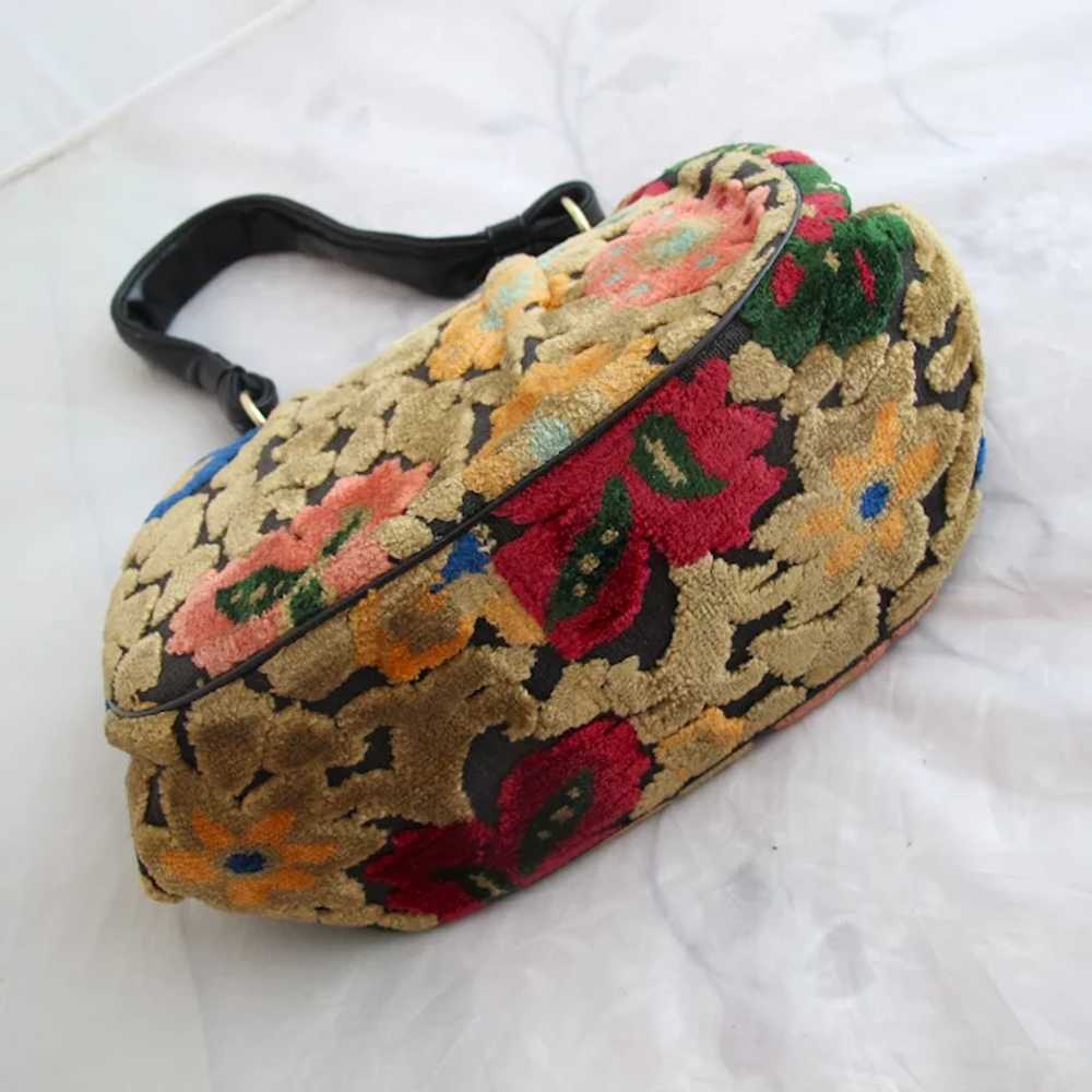 Vintage Chenille Tapestry Purse in Fall Colors - image 6
