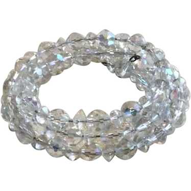 Clear Faceted Crystal Wired Bracelet