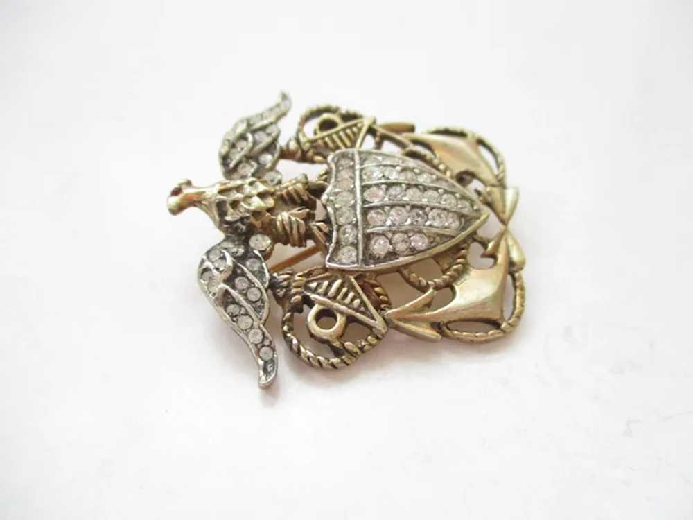 WWII Sweetheart Pin Sterling Eagle Anchors Navy B… - image 3