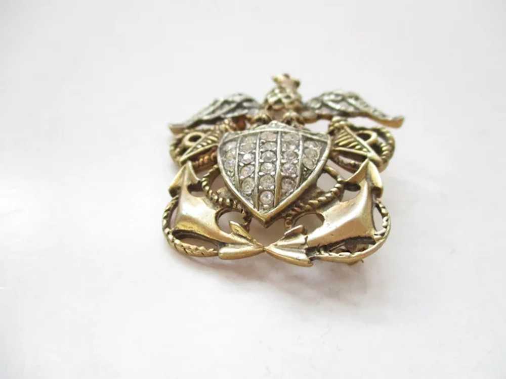 WWII Sweetheart Pin Sterling Eagle Anchors Navy B… - image 6