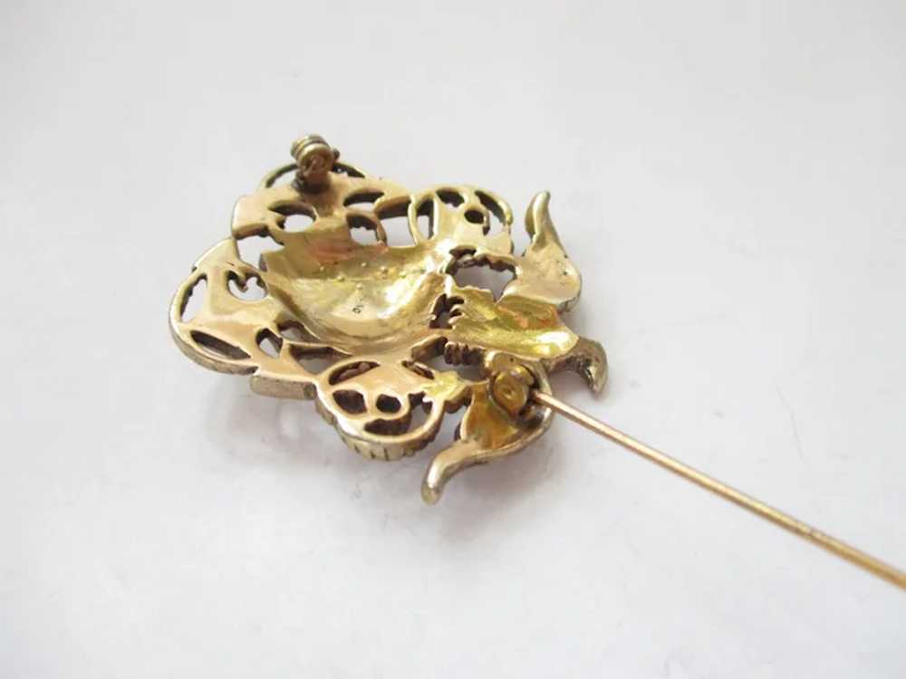 WWII Sweetheart Pin Sterling Eagle Anchors Navy B… - image 9