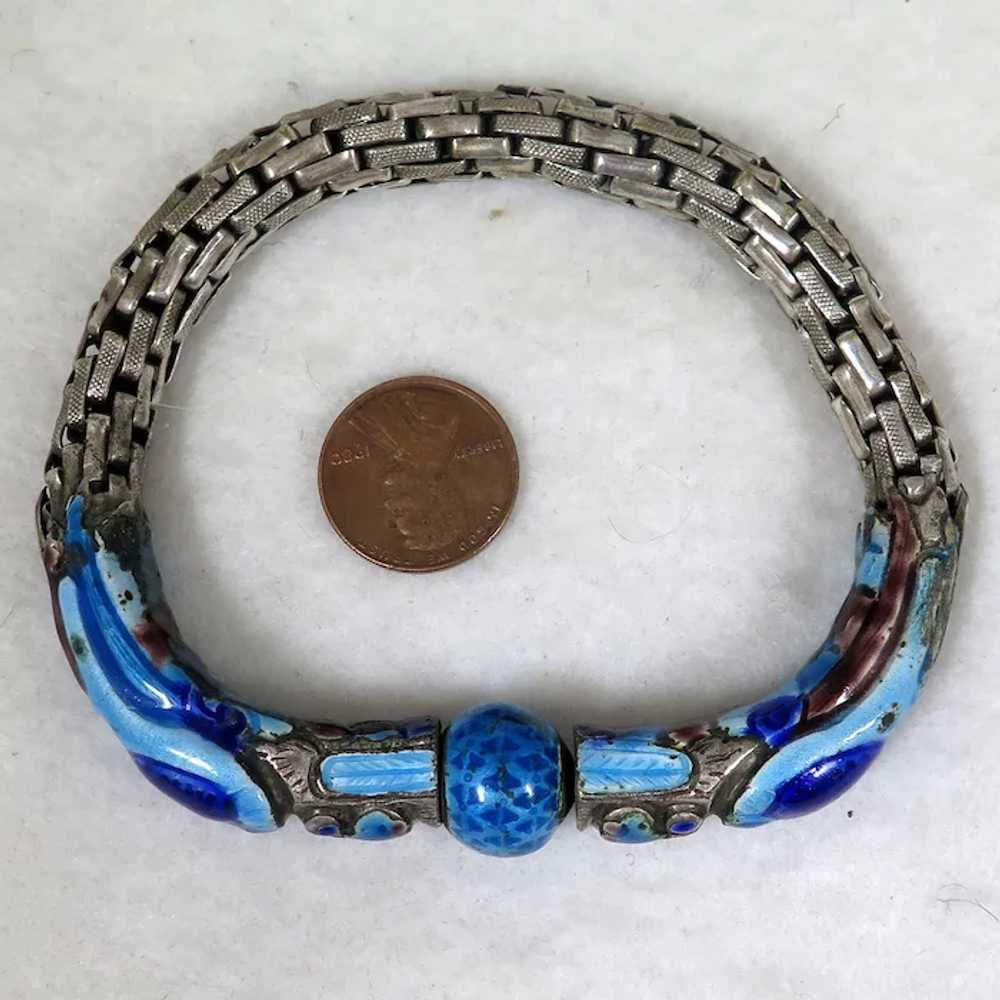 Antique Chinese Enamel Dragon Bracelet - image 3