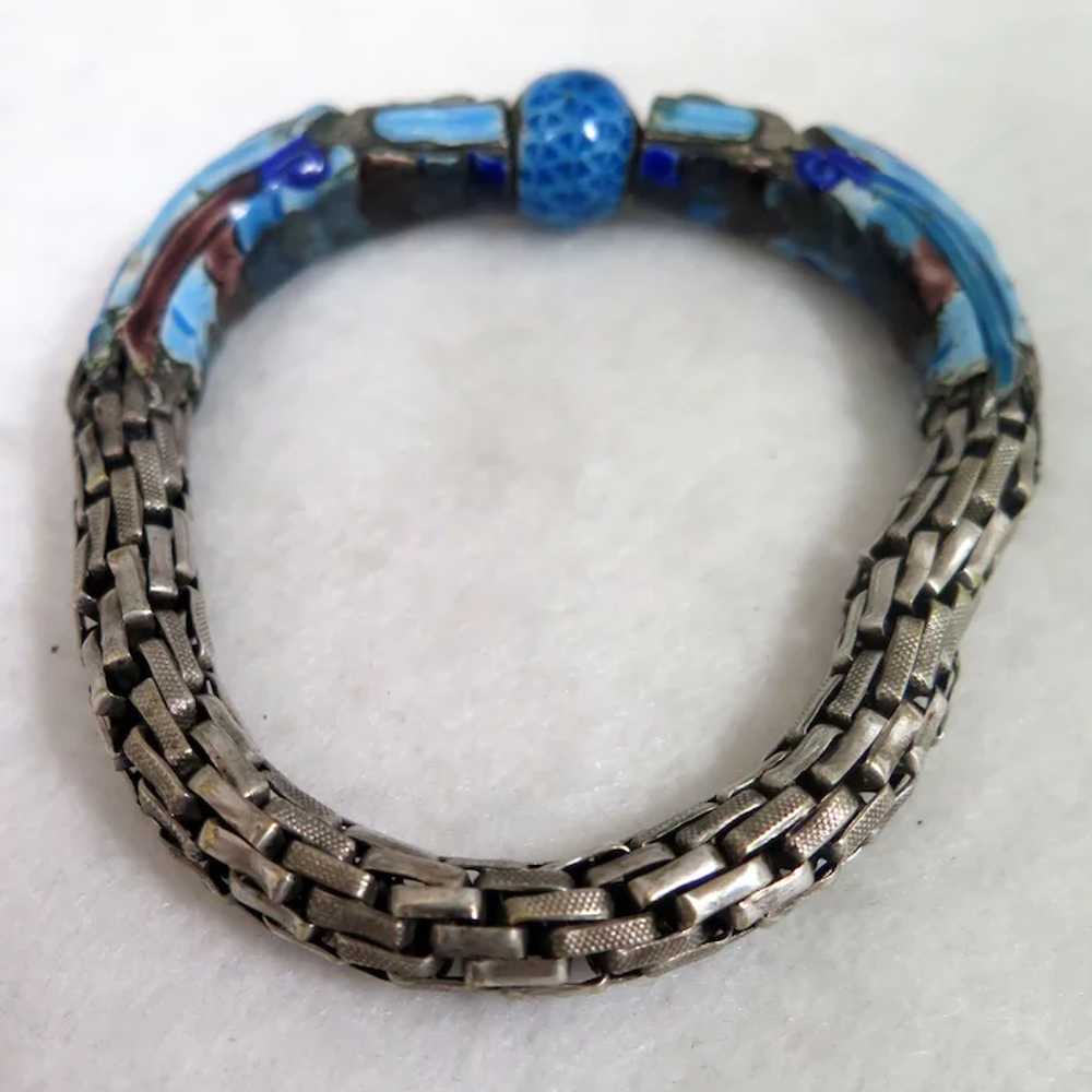 Antique Chinese Enamel Dragon Bracelet - image 4