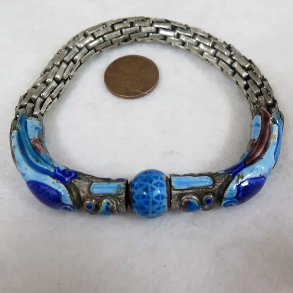 Antique Chinese Enamel Dragon Bracelet - image 5