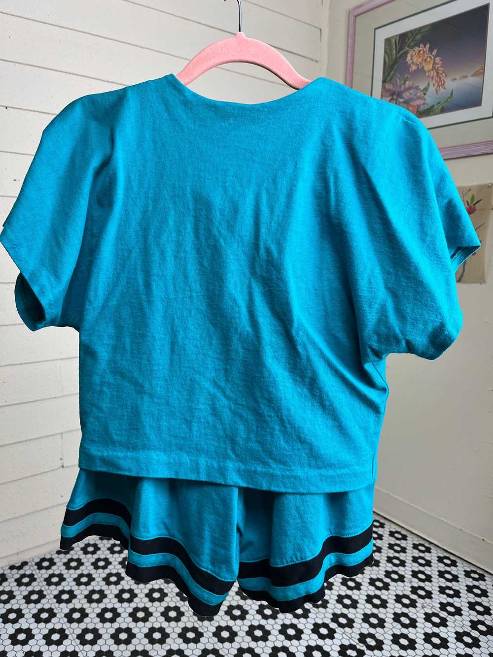 80s BLUE CROPPED BLAZER AND SHORTS SET - image 5