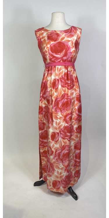 1960's Jolene Tropical Rose Printed Maxi Dress