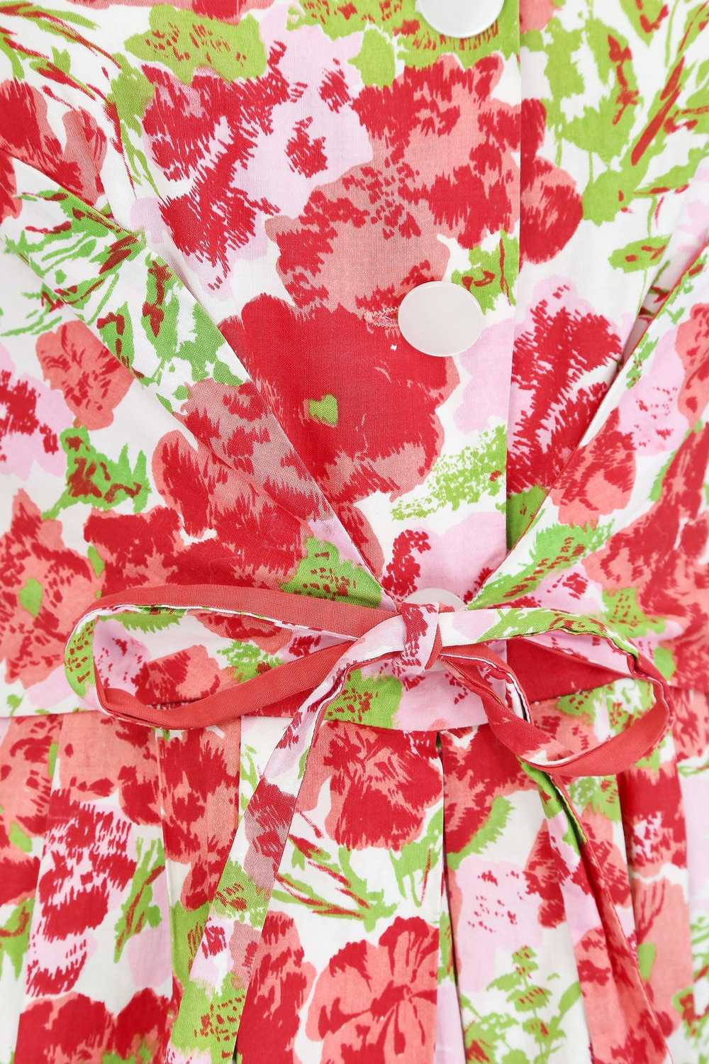 1950s California Cottons Floral Shirtwaister Dress - image 4