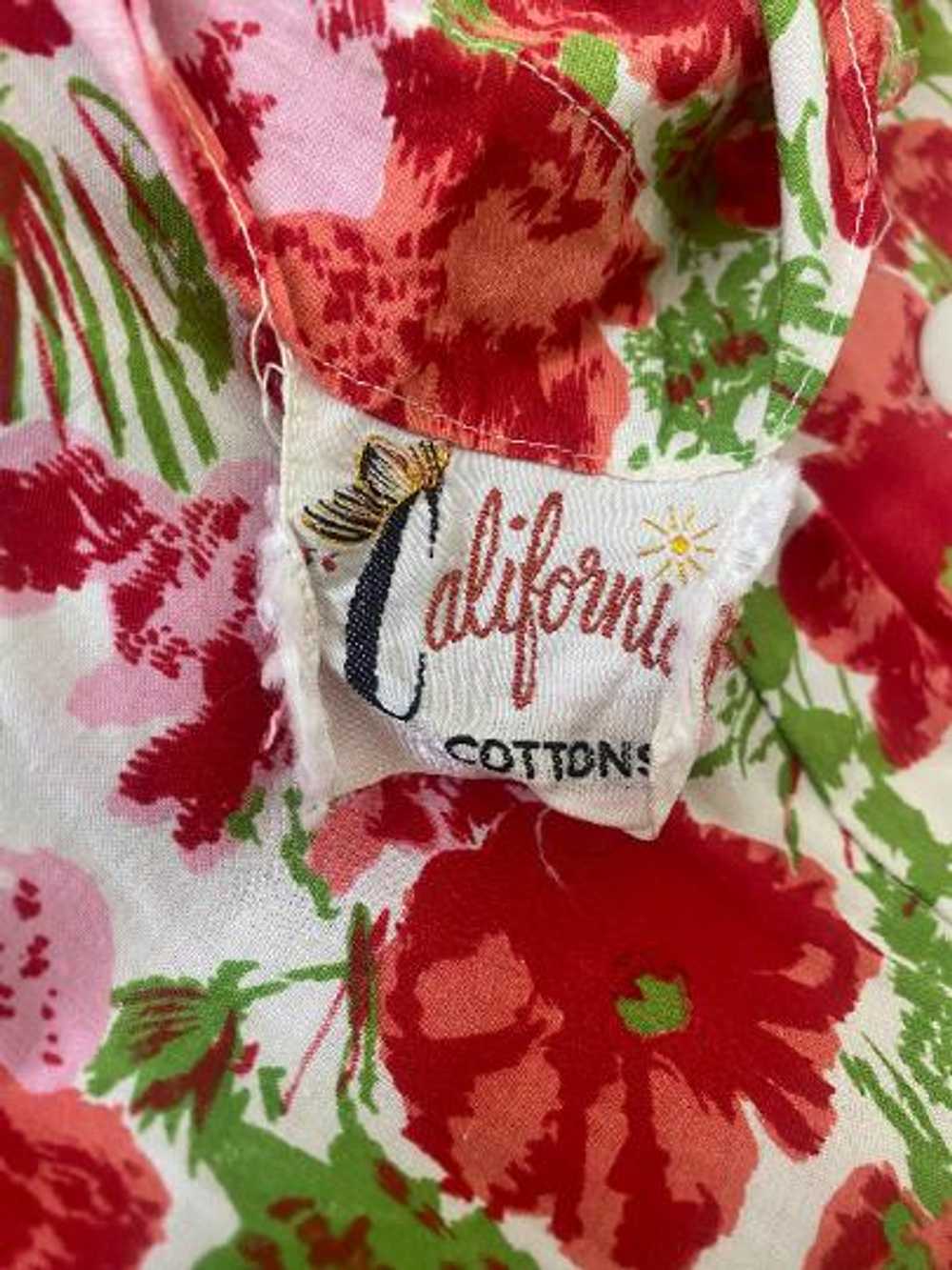 1950s California Cottons Floral Shirtwaister Dress - image 7