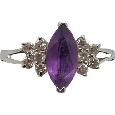 Sterling Silver and Amethyst Fashion Ring