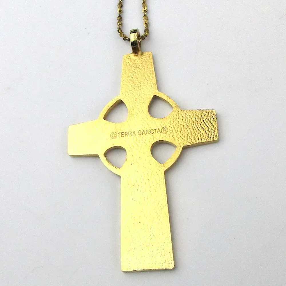Terra Sancta Guild Cross Pendant Necklace Gilt St… - image 4