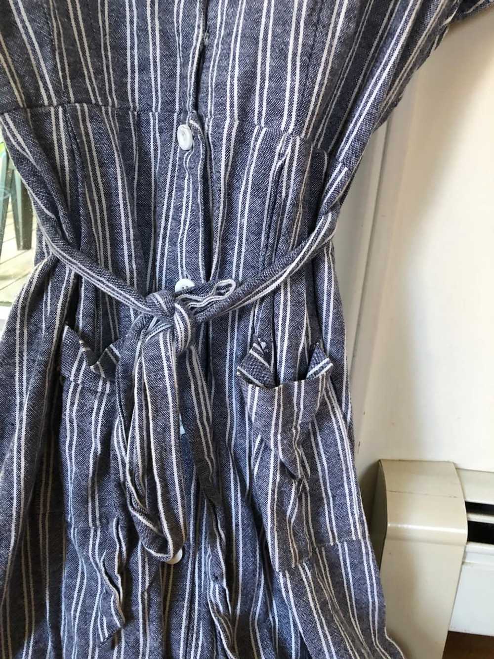 HFEN Boutique Striped Linen buttondown dress (med… - image 2