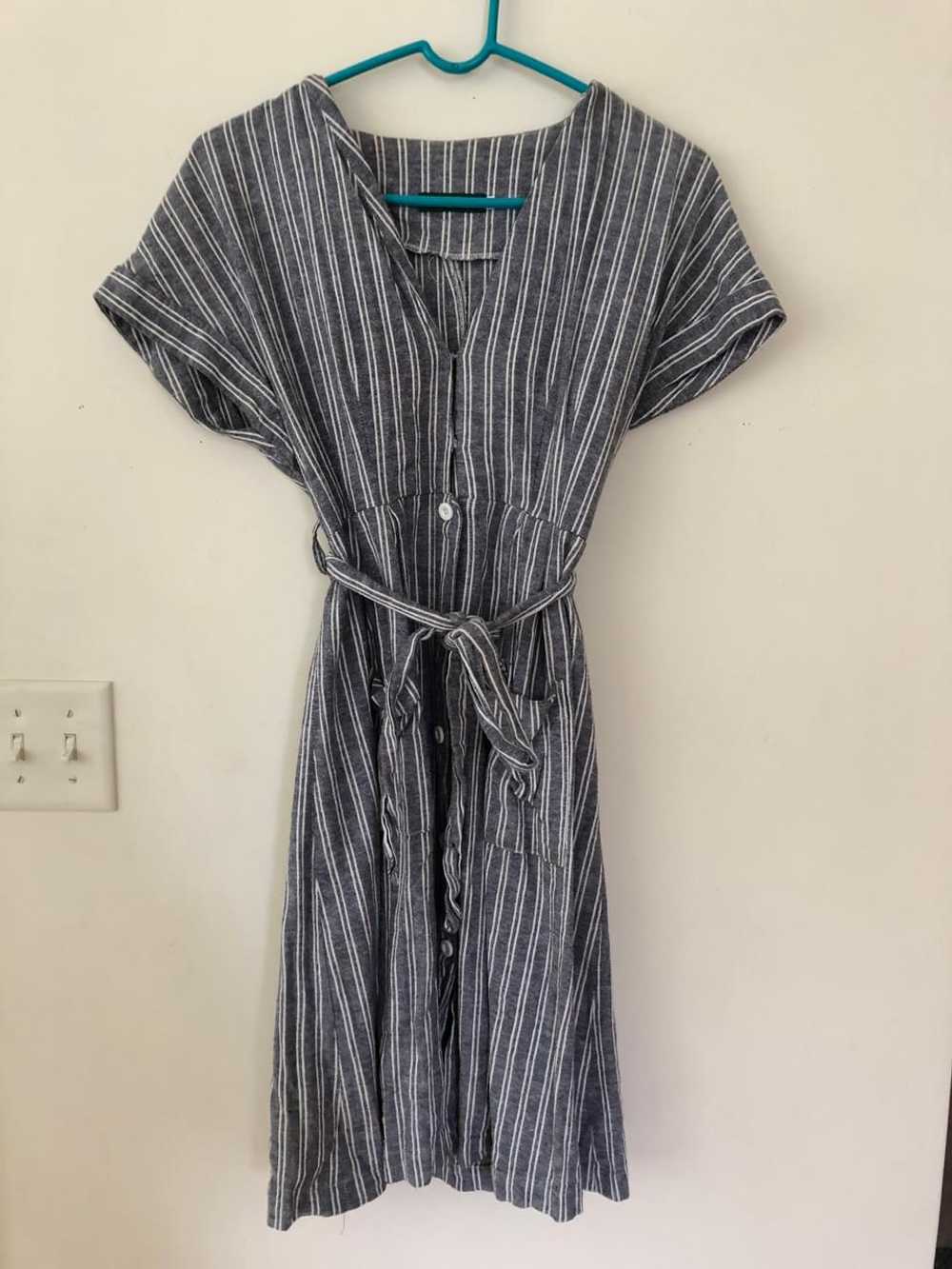 HFEN Boutique Striped Linen buttondown dress (med… - image 5