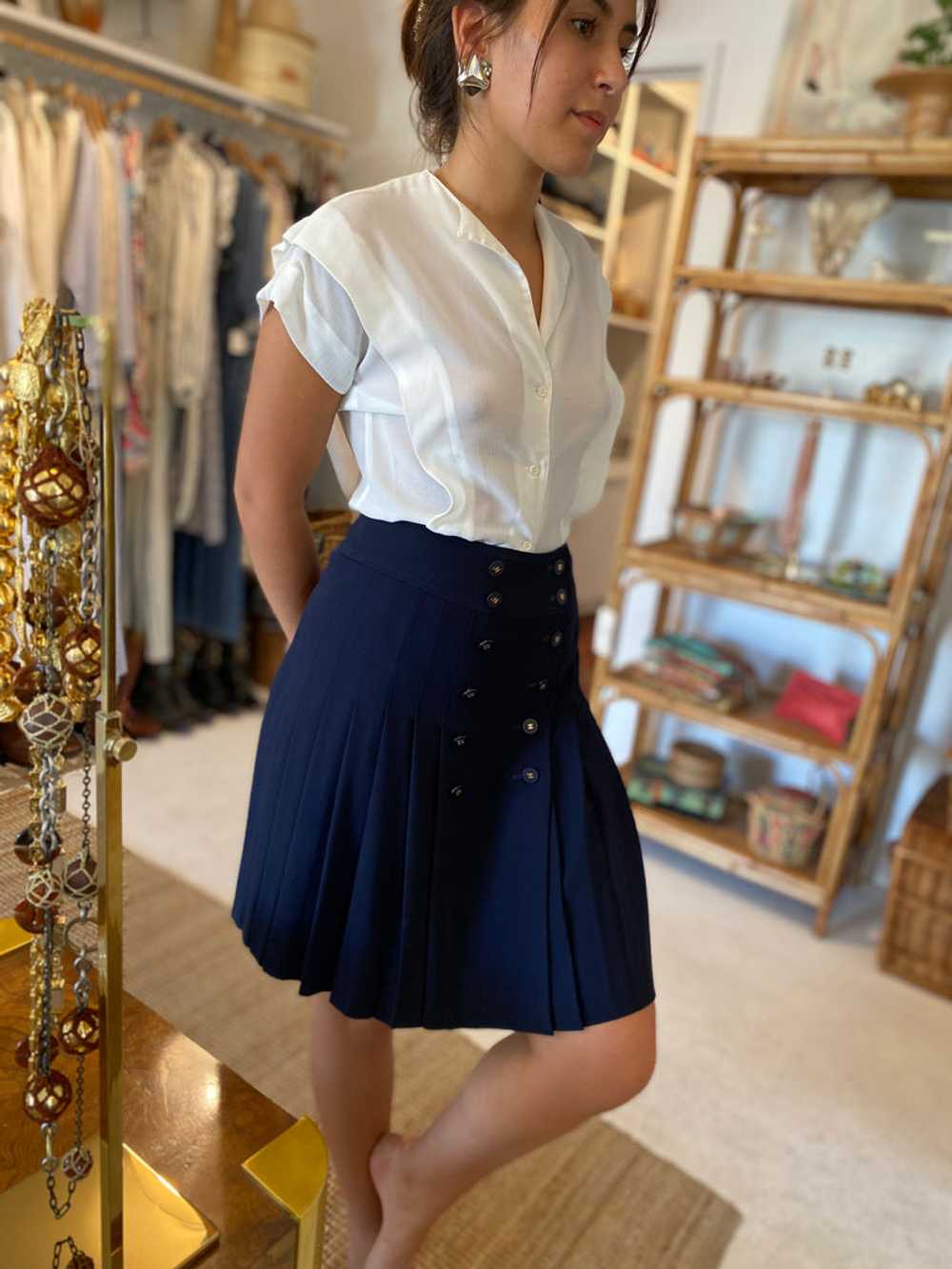 1980’s Chanel Pleated Mini Skirt - image 8