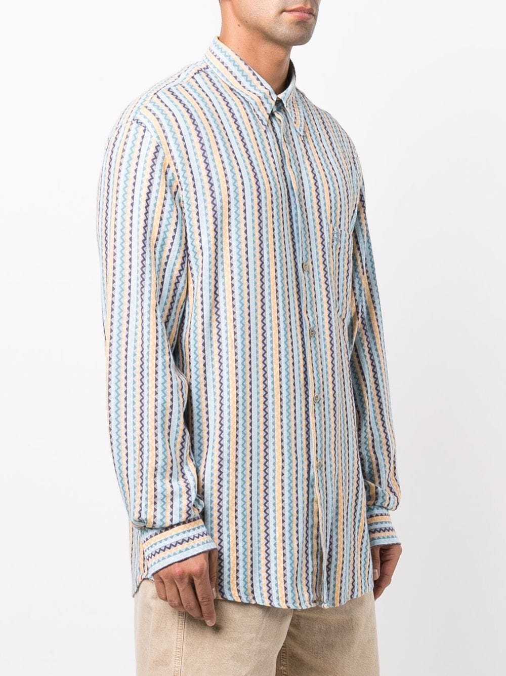 Missoni Pre-Owned 1990s striped chevron-print shi… - image 3