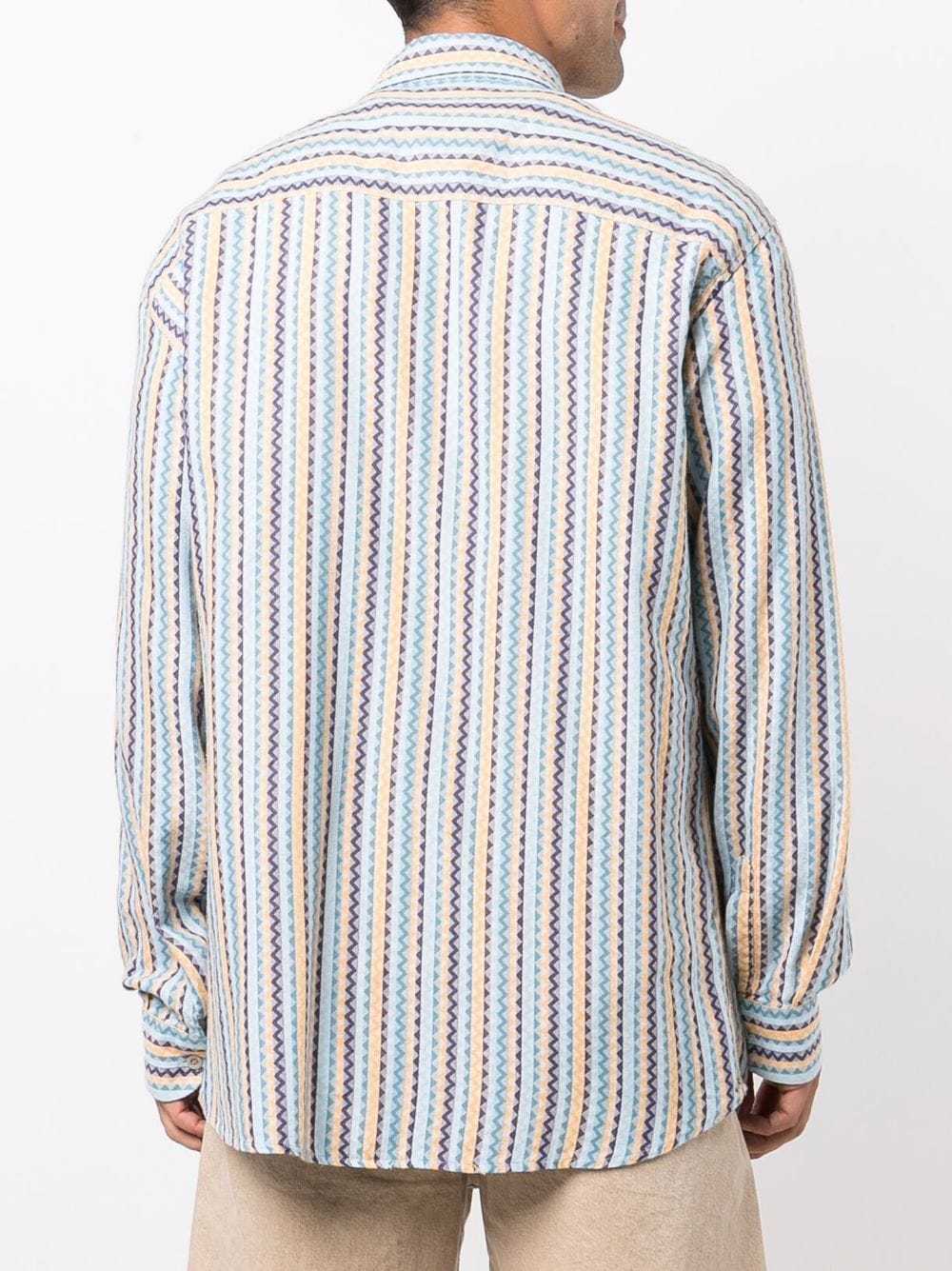 Missoni Pre-Owned 1990s striped chevron-print shi… - image 4