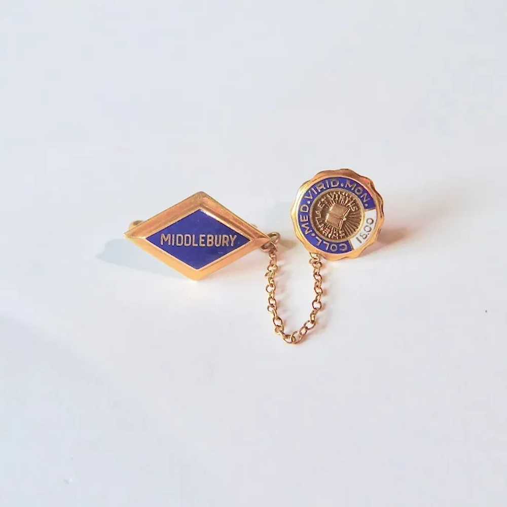 14k & 10k Middlebury College 2pc Pin - image 2