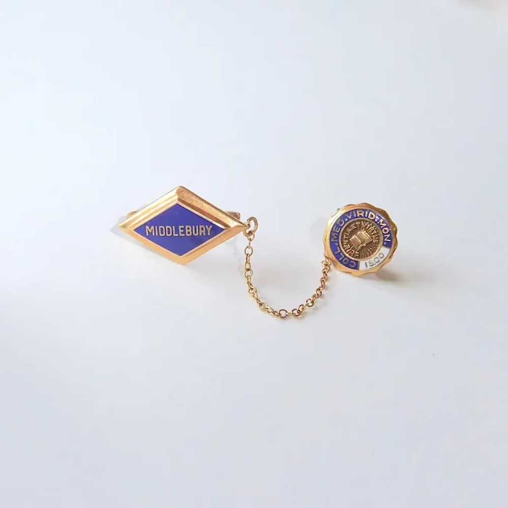 14k & 10k Middlebury College 2pc Pin - image 3