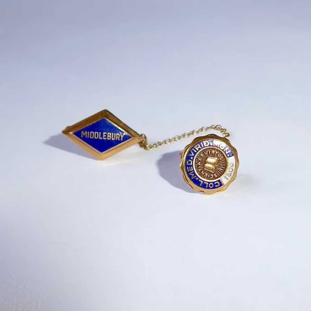 14k & 10k Middlebury College 2pc Pin - image 5