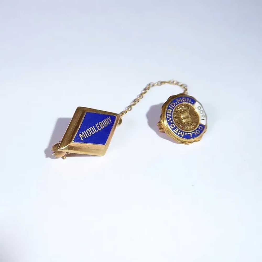 14k & 10k Middlebury College 2pc Pin - image 6