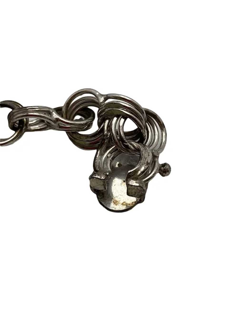 Vintage Sterling Silver Link Charm Bracelet - image 10