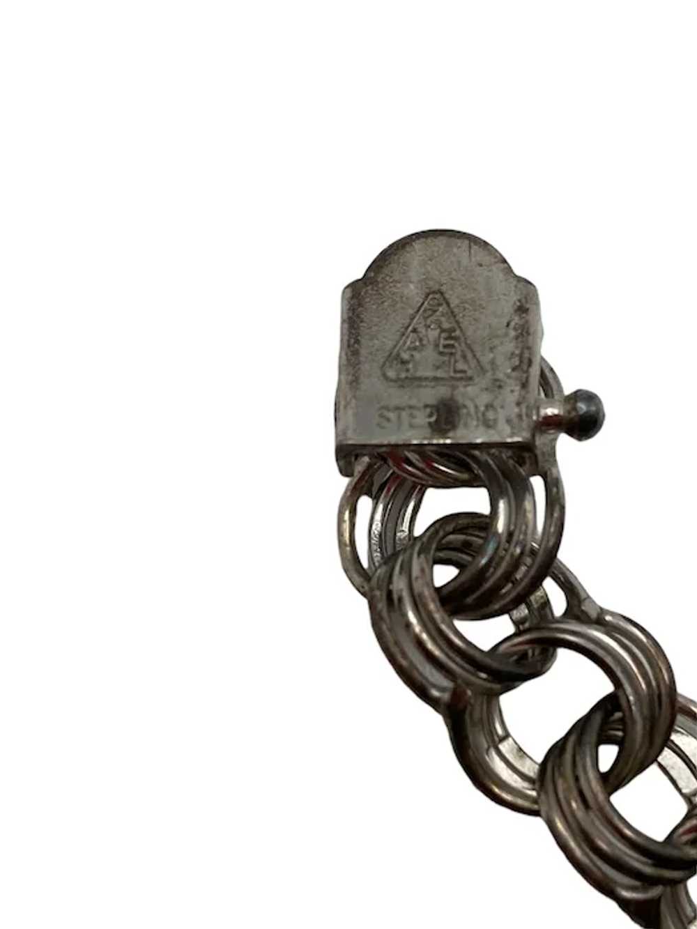 Vintage Sterling Silver Link Charm Bracelet - image 11