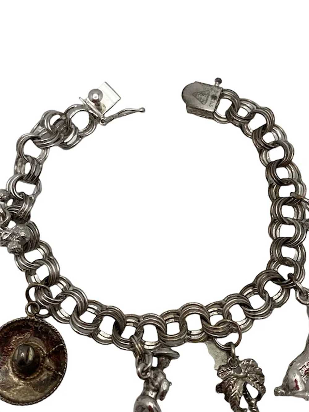 Vintage Sterling Silver Link Charm Bracelet - image 5