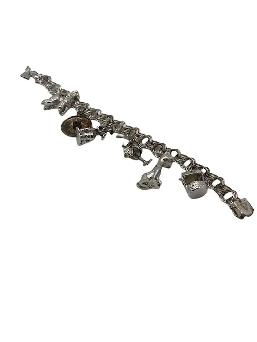 Vintage Sterling Silver Link Charm Bracelet - image 6