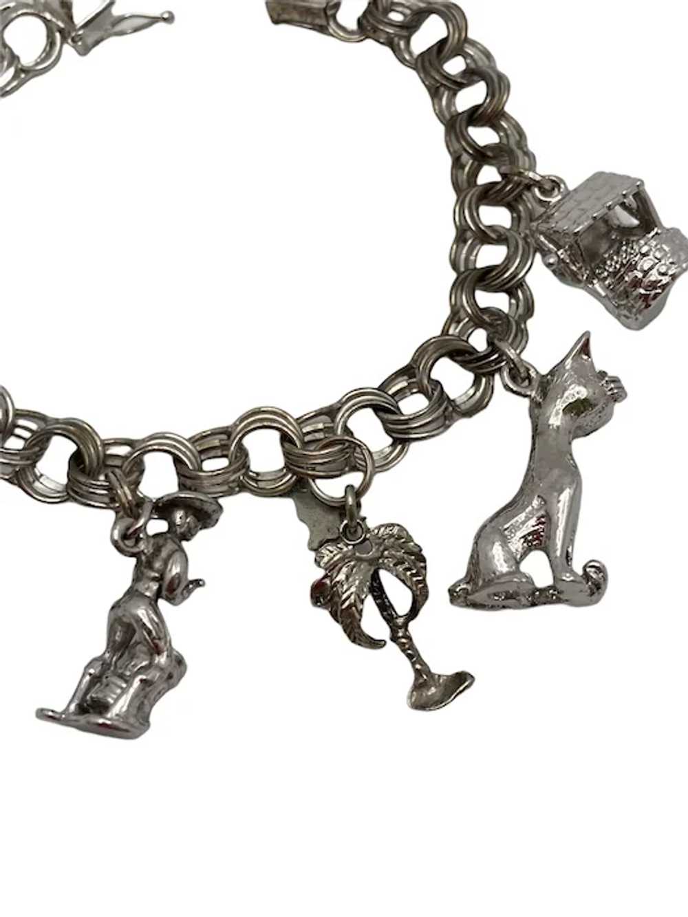 Vintage Sterling Silver Link Charm Bracelet - image 7