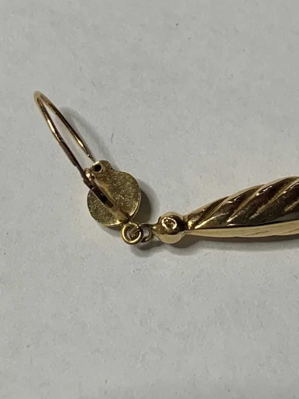 French 18 K gold Torpedo earrings - image 6