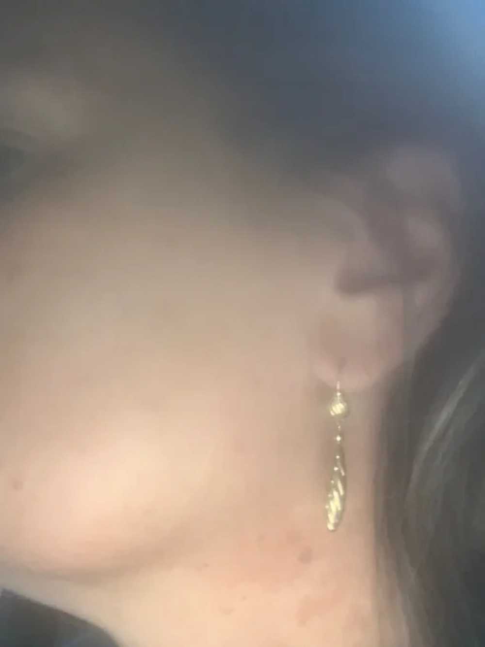 French 18 K gold Torpedo earrings - image 8