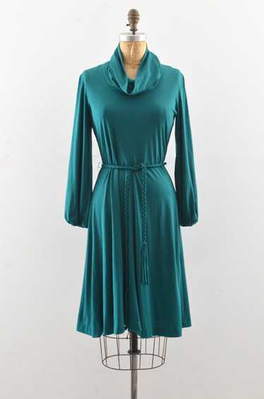 70's Jewel Green Dress - image 1