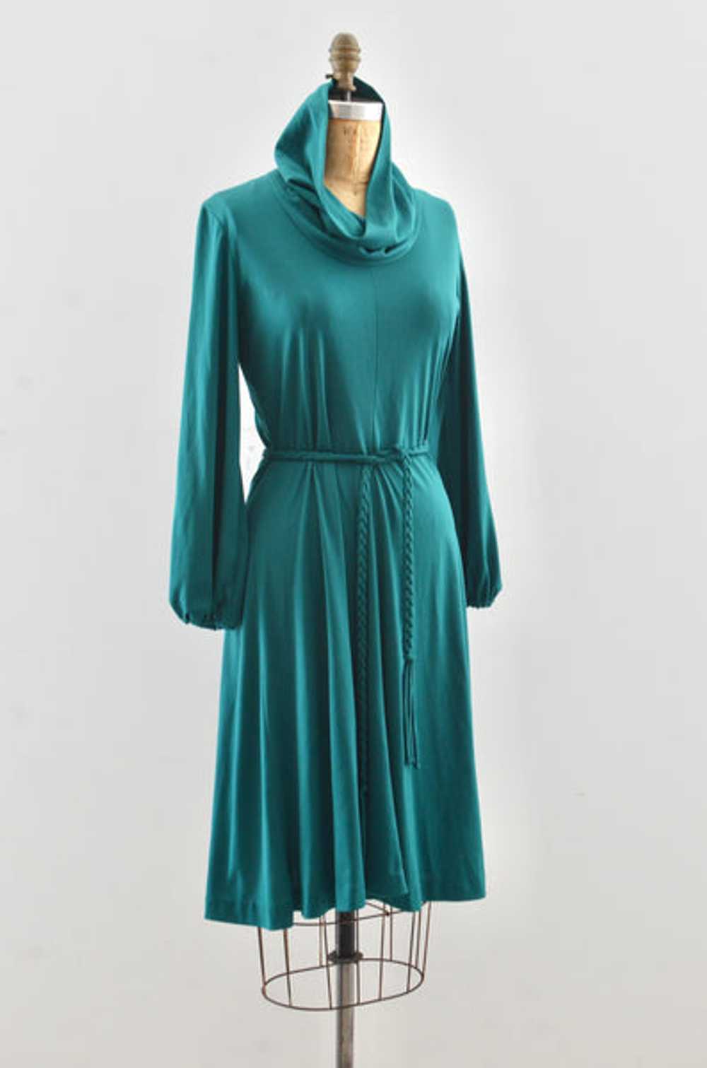 70's Jewel Green Dress - image 5