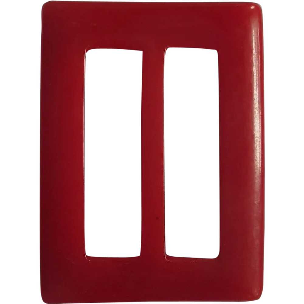 Vintage Bakelite Buckle, Cherry Red - Gem