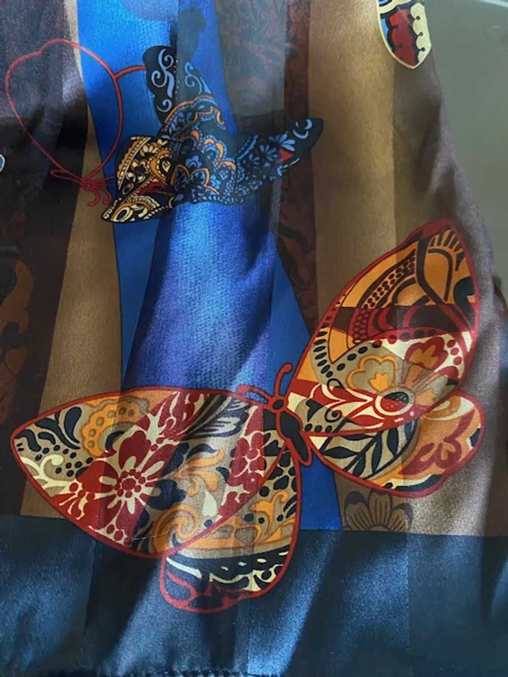 Classic Butterfly Motif EZ Care Polyester Scarf - image 3
