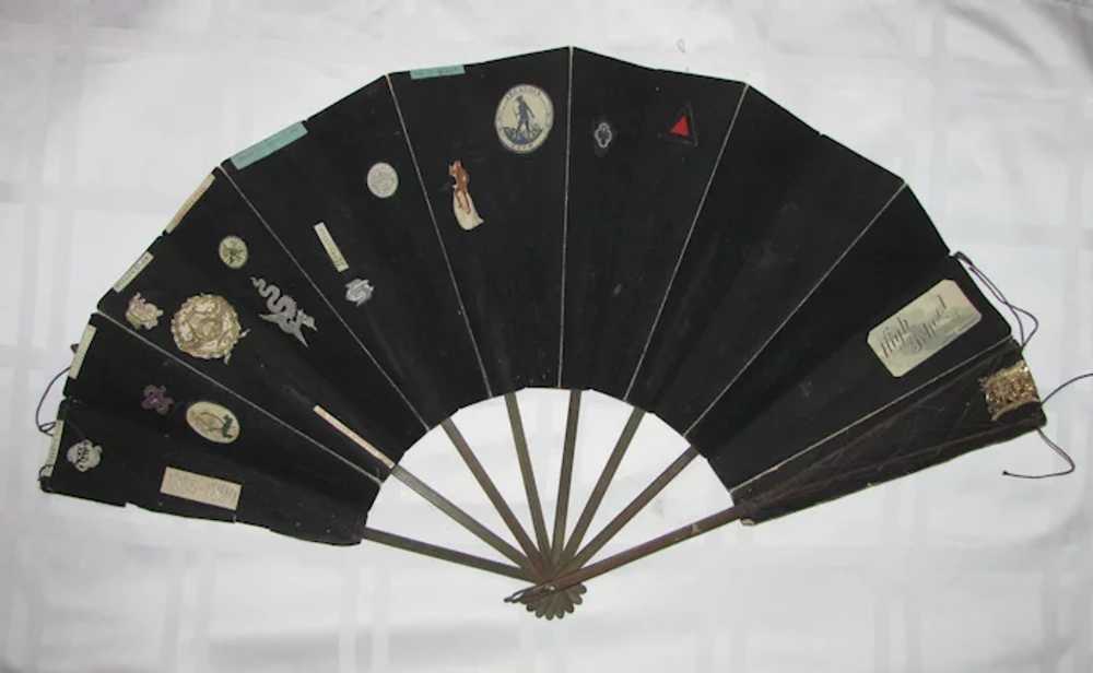 Antique Scrap Souvenir Fan Hand Fan Circa 1900 - image 2