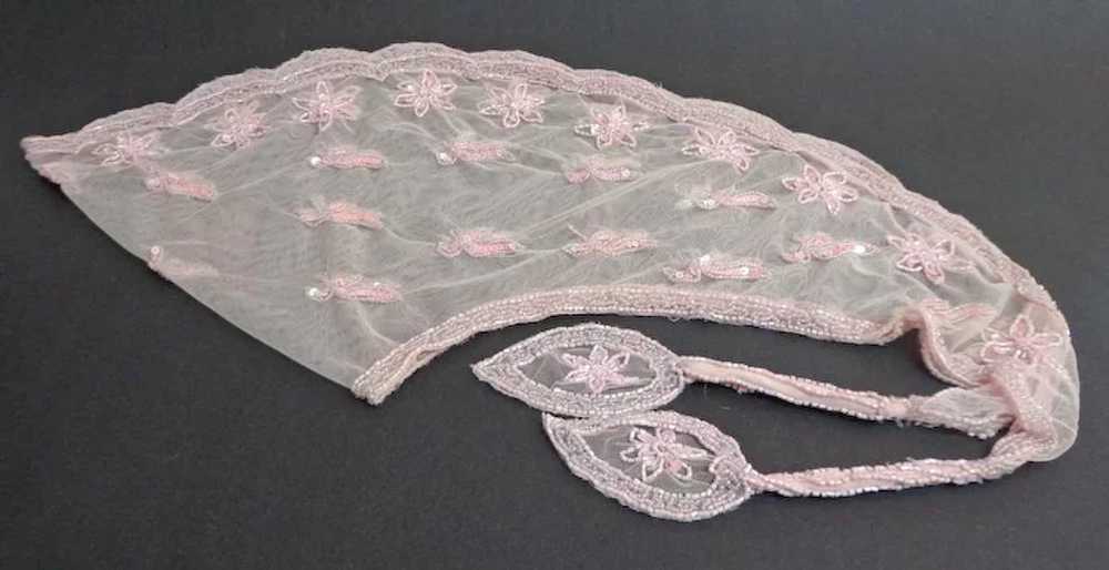 1920's Beaded & Net  & Lace Shawl / Collar / Shru… - image 8