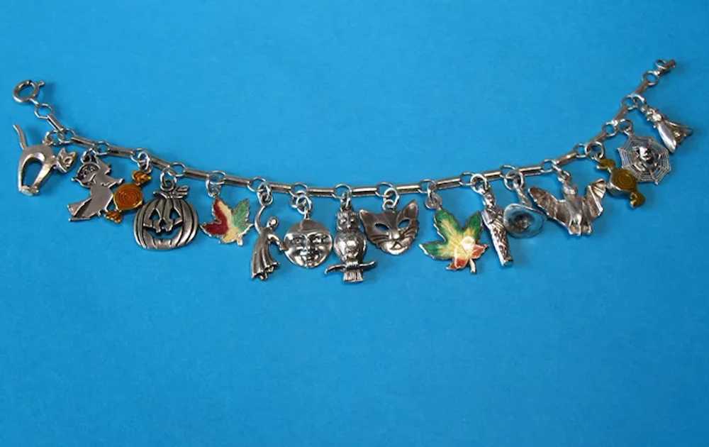 Vintage Sterling Halloween Charm Bracelet #2 - image 6