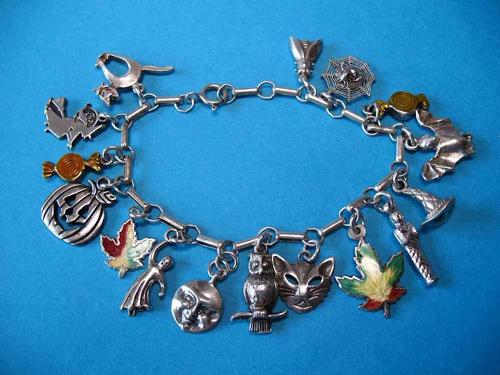 Vintage Sterling Halloween Charm Bracelet #2 - image 7