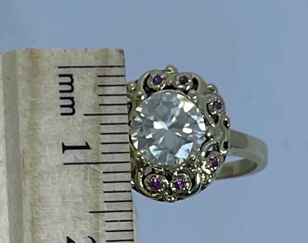 14k Moissanite and Ruby Ring, Free Resize - image 5