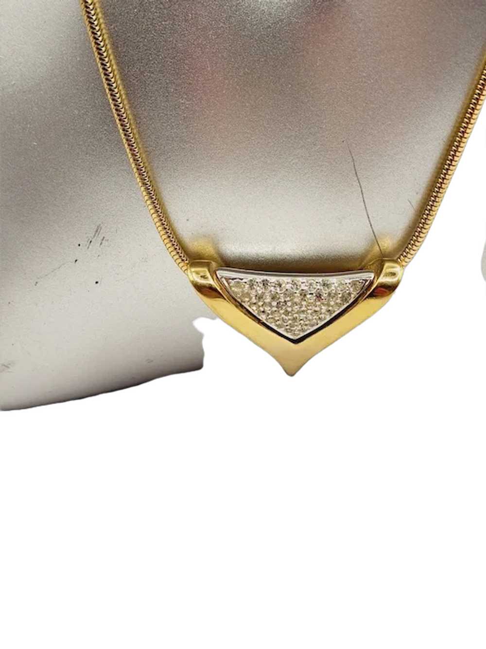 Vintage Signed Panetta Pave Slide Necklace (A719-… - image 2