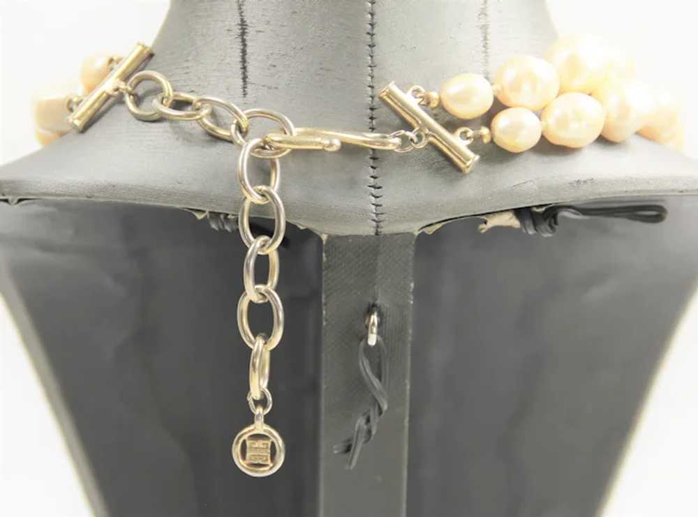 Estate Vintage Givenchy Double Strand Glass Pearl… - image 3
