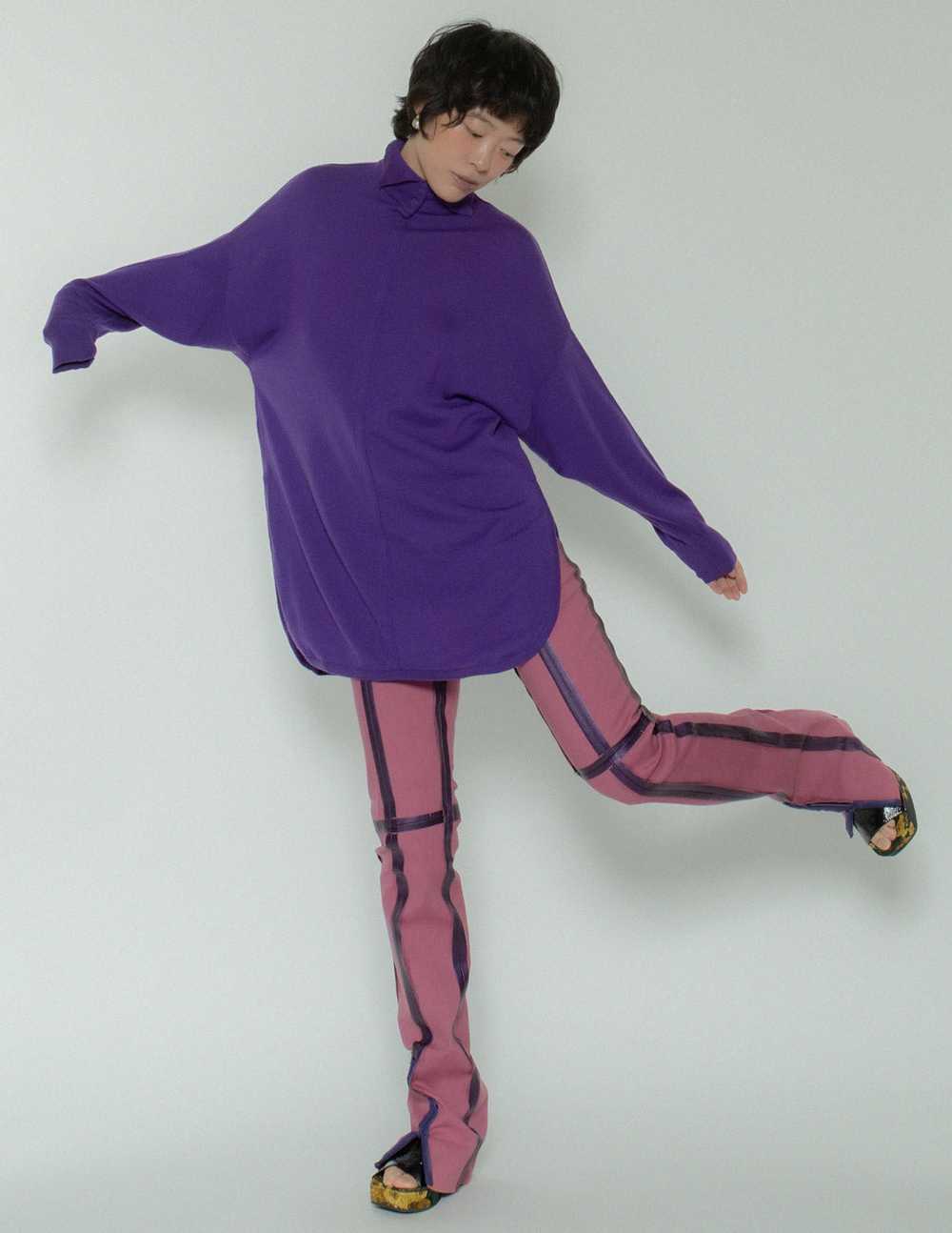 Gianni Versace vintage purple wool sweater - image 2