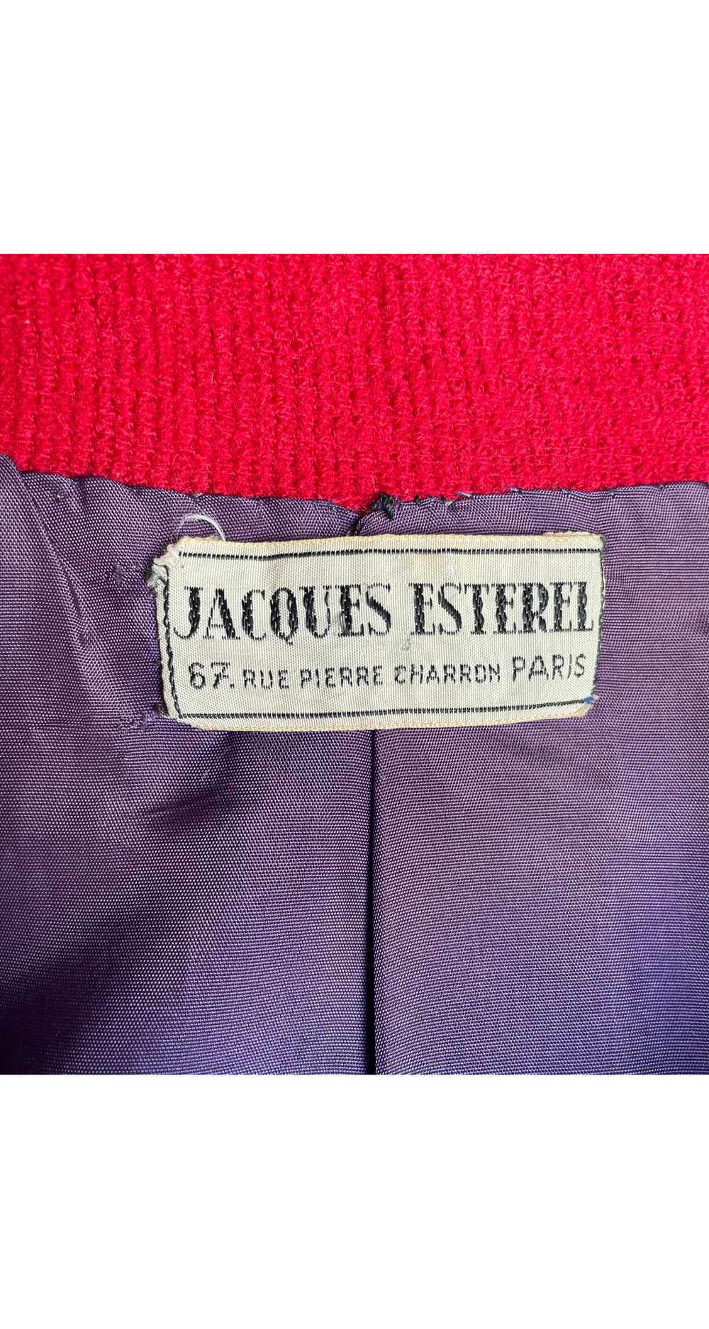 Jacques Esterel 1960s Red & Navy Bouclé Wool Doub… - image 6